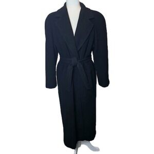 Vintage Regency Cashmere Womens Trench Coat Size 4 Black Belted Union Made USA
